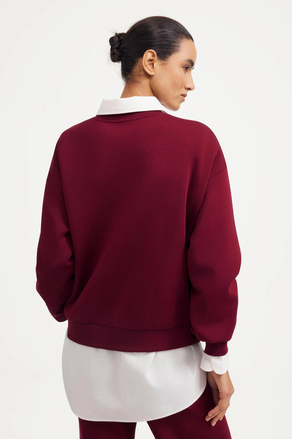 The Essential Crewneck - Burgundy Wine