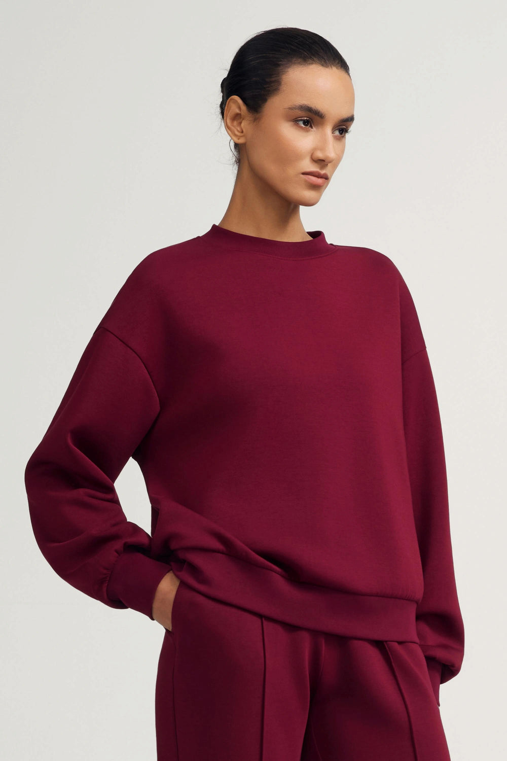 The Essential Crewneck - Burgundy Wine