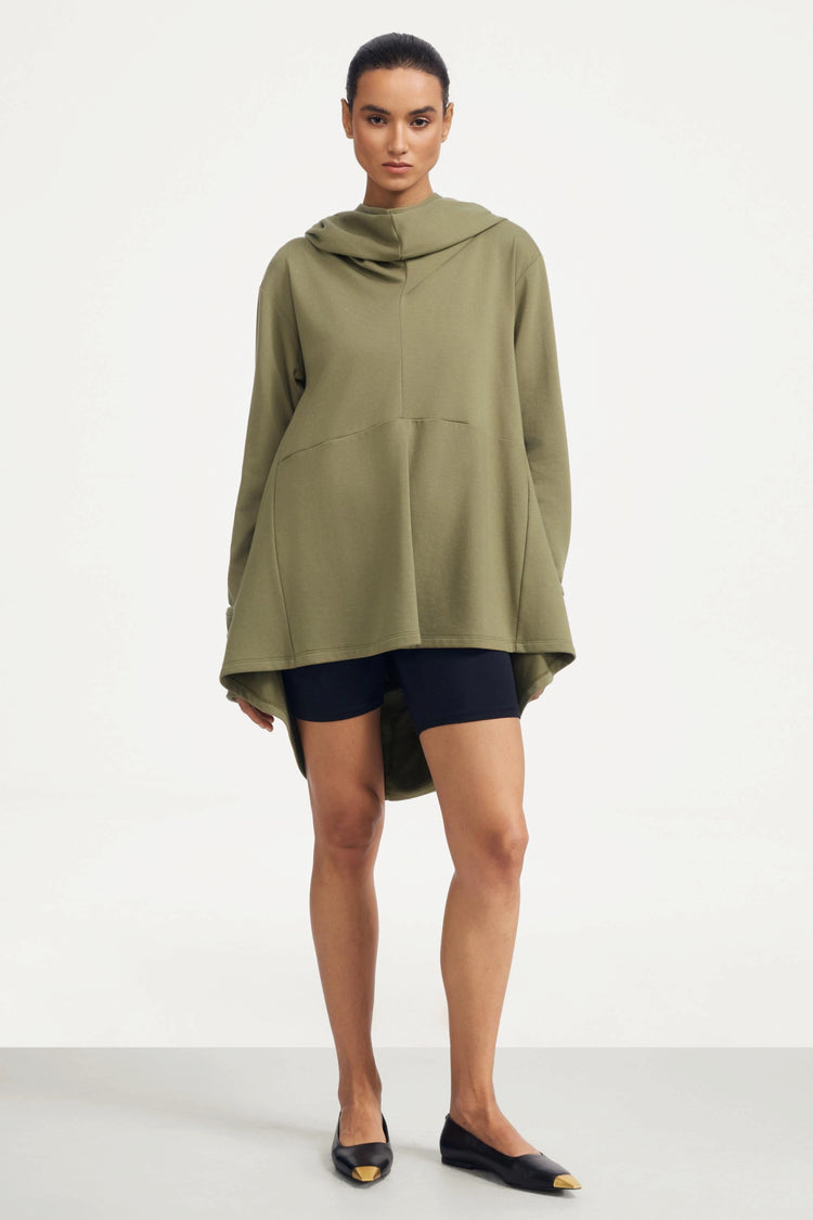 Everyday Oversized Button-Down - Olive Sandstone