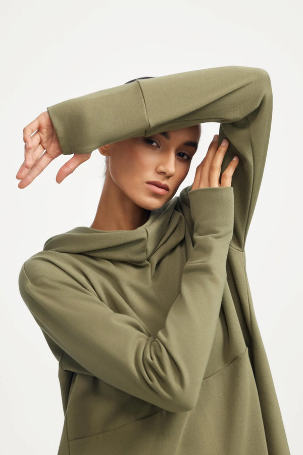 Everyday Oversized Button-Down - Olive Sandstone
