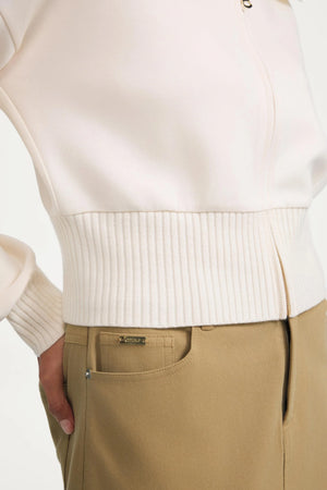 The Zip-Front Knit Jacket - Soft Sand