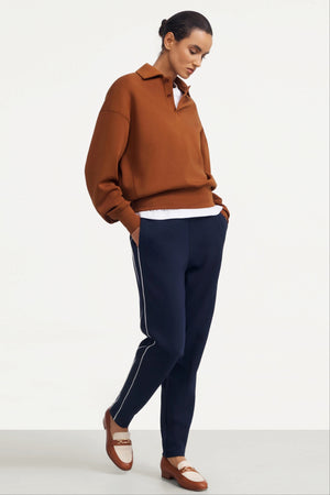 The Elevated Collared Pullover - Rust Clay