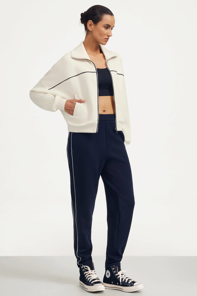 The Refined Track Jacket - Soft Ivory
