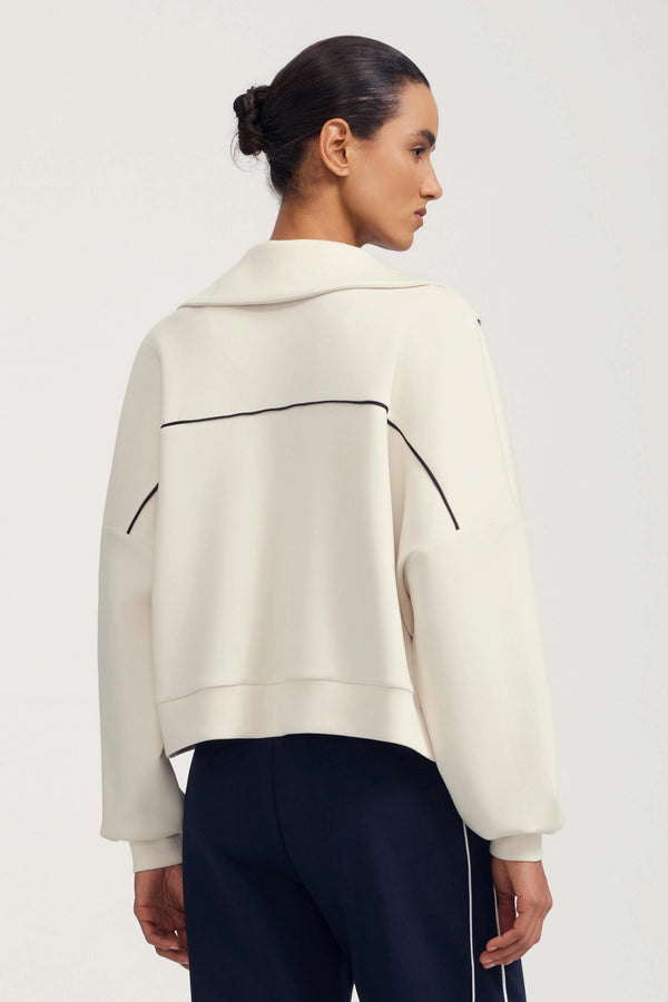 The Refined Track Jacket - Soft Ivory