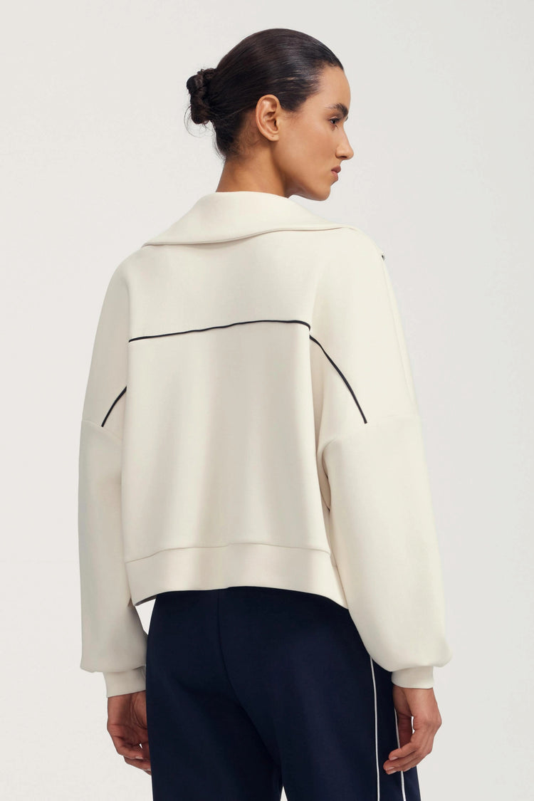 The Refined Track Jacket - Soft Ivory