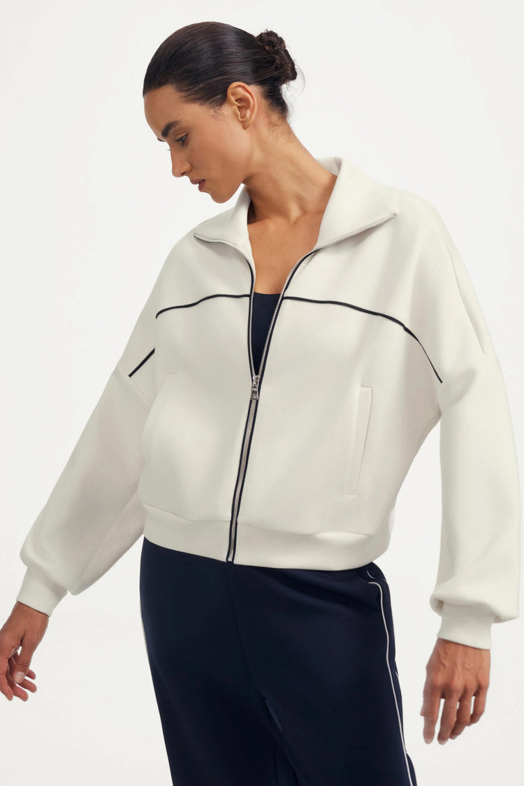 The Refined Track Jacket - Soft Ivory