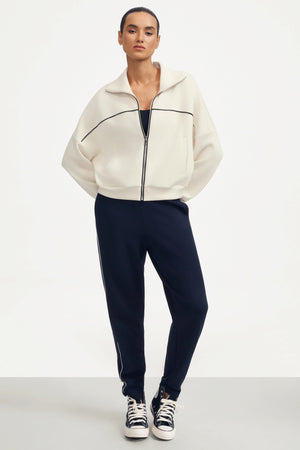 The Refined Track Jacket - Soft Ivory