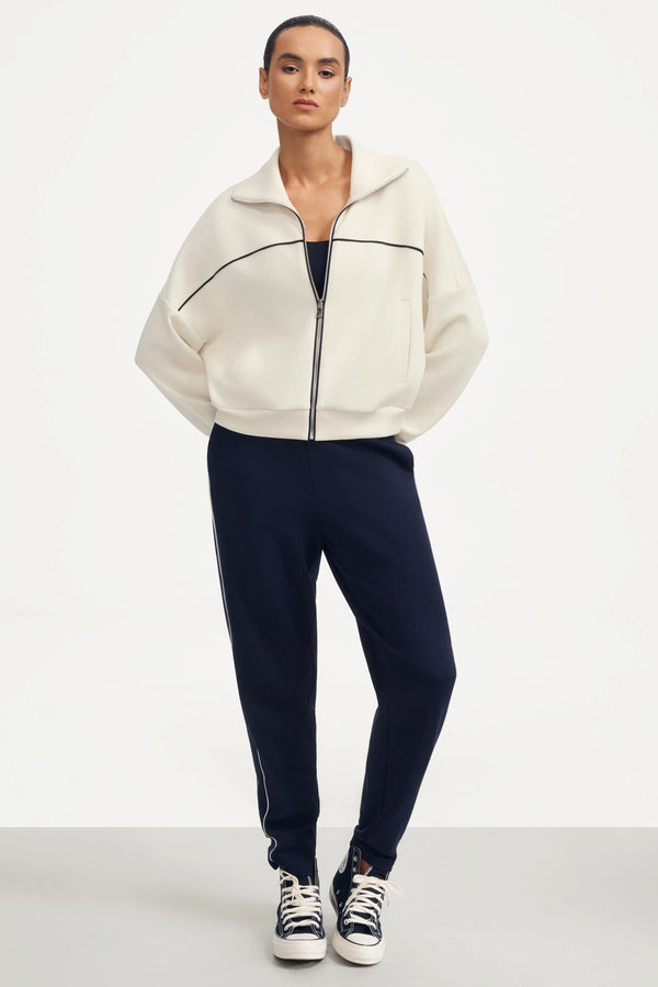 The Refined Track Jacket - Soft Ivory