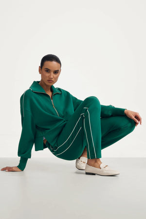 Women’s Half-Zip Lounge Pullover - Deep Teal