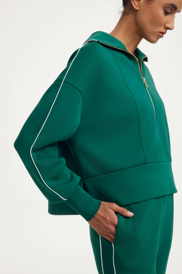Women’s Half-Zip Lounge Pullover - Deep Teal