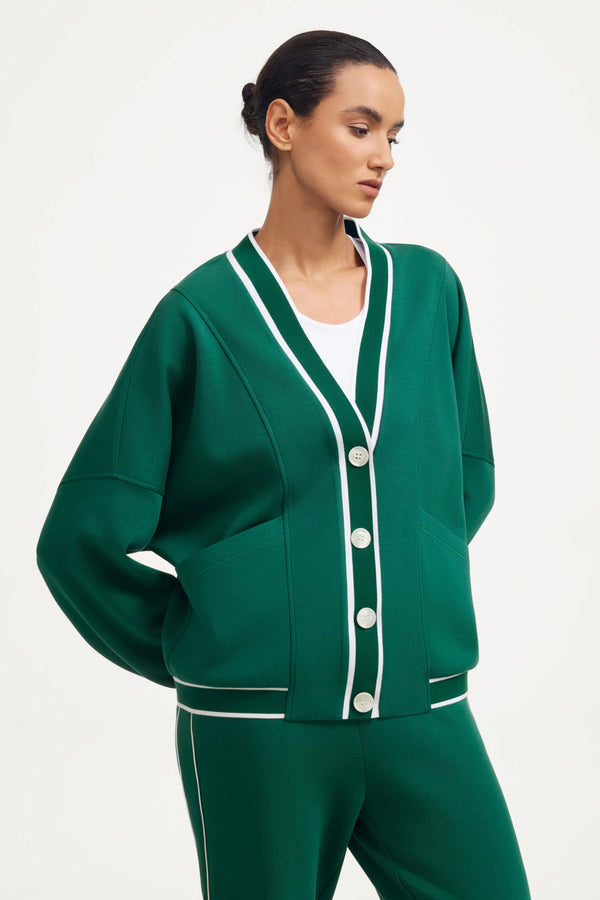 The Tailored Sports Cardigan - Deep Teal