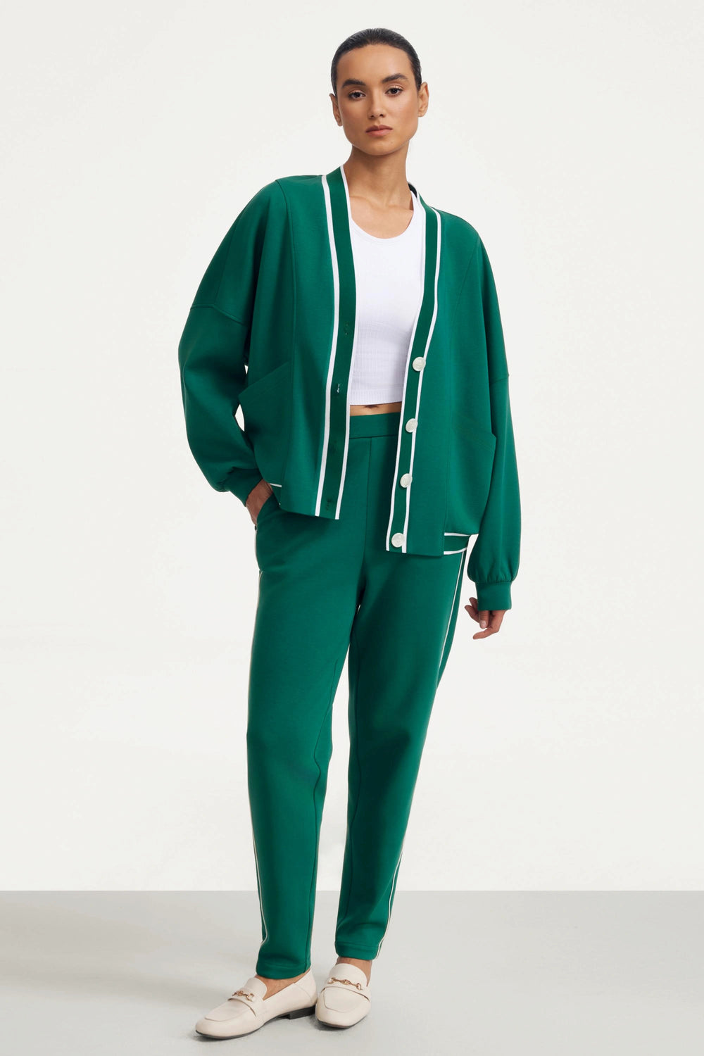 The Tailored Sports Cardigan - Deep Teal