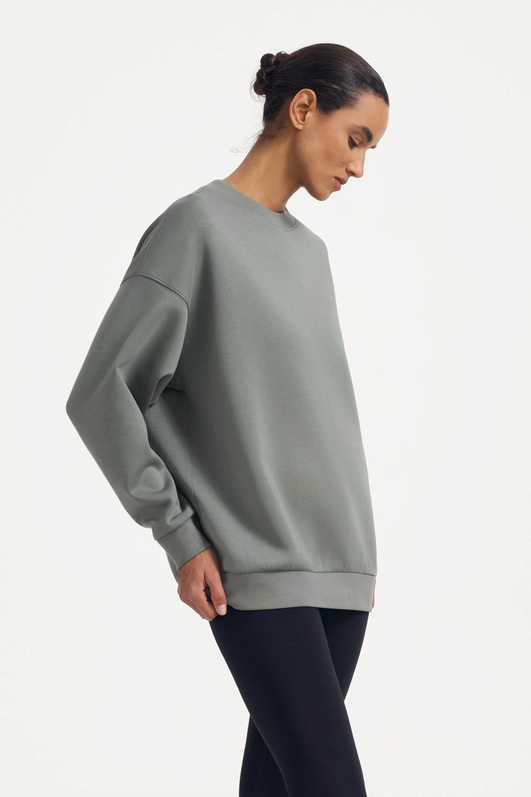 The Oversized Crewneck - Sage Grey