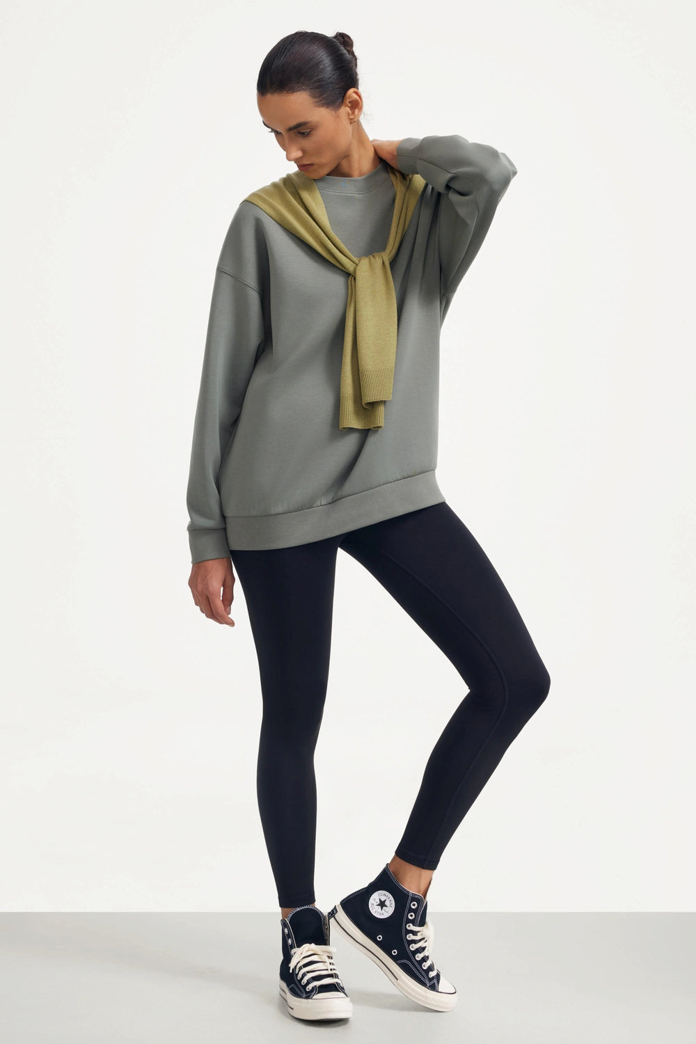 The Oversized Crewneck - Sage Grey