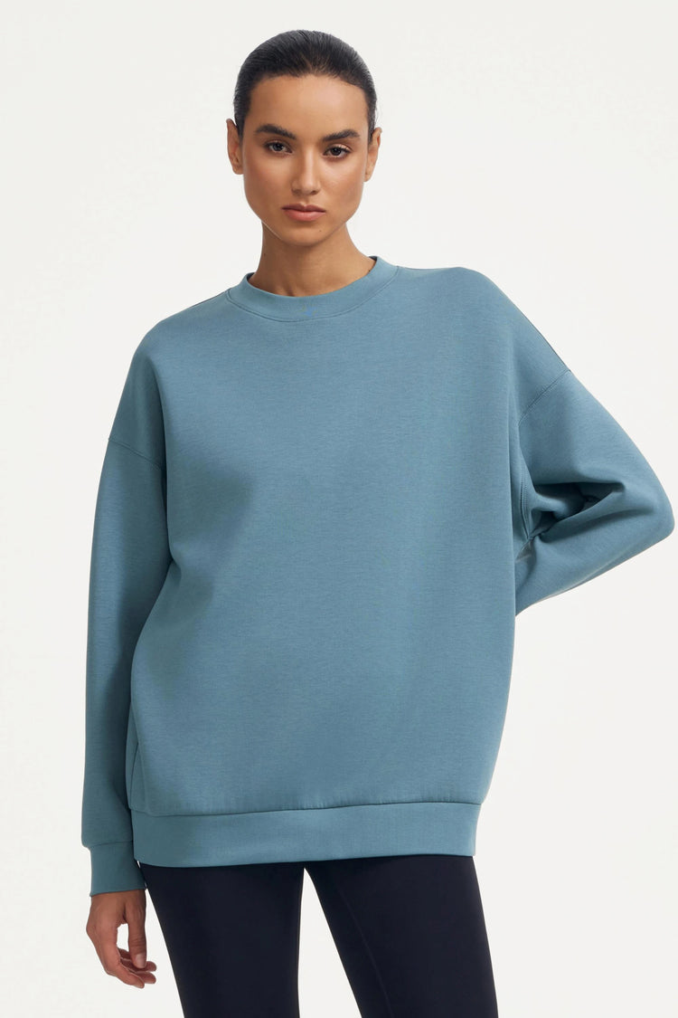 The Oversized Crewneck - Slate Blue