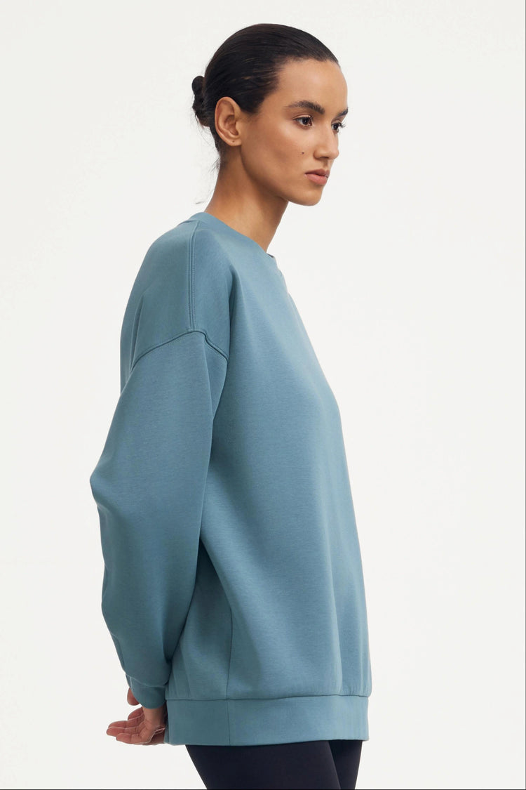 The Oversized Crewneck - Slate Blue