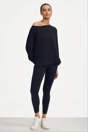 The Off-Duty Boatneck Top - Obsidian Black