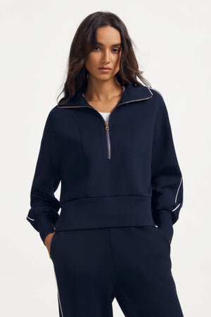 Women’s Half-Zip Lounge Pullover - Midnight Navy
