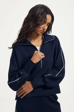Women’s Half-Zip Lounge Pullover - Midnight Navy