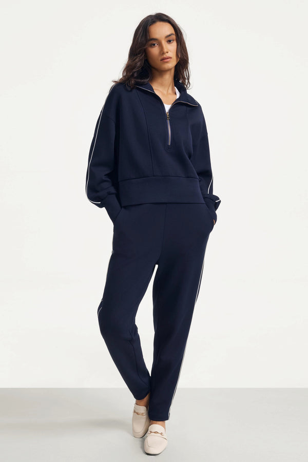 Women’s Half-Zip Lounge Pullover - Midnight Navy