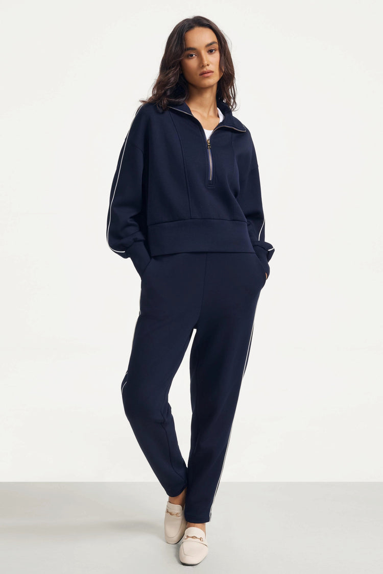 Women’s Half-Zip Lounge Pullover - Midnight Navy