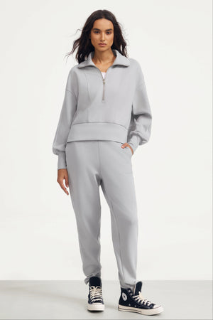 The Refined Track Pant - Soft Cloud Grey