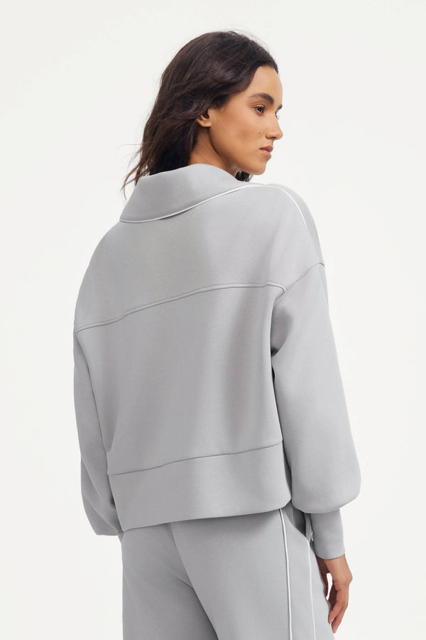 Women’s Half-Zip Lounge Pullover - Soft Cloud Grey