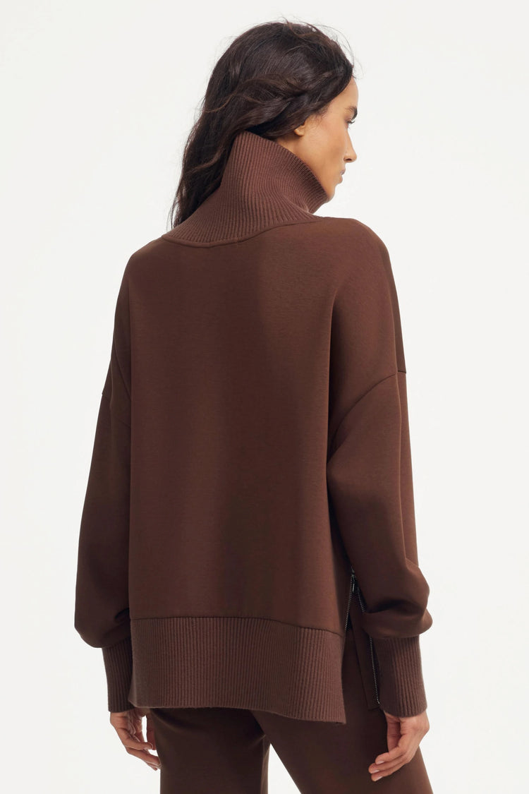 The Luxe Funnel-Neck Pullover - Rich Cocoa