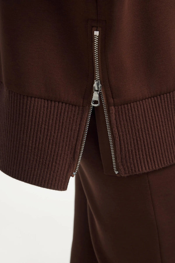 The Luxe Funnel-Neck Pullover - Rich Cocoa