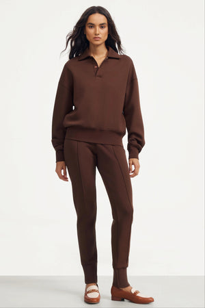 The Elevated Collared Pullover - Chocolate Truffle