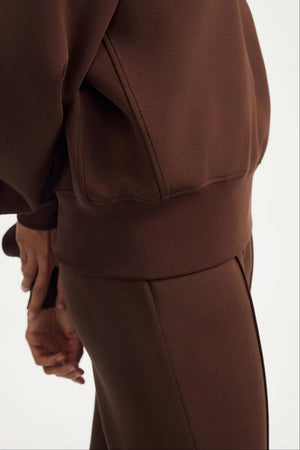 The Elevated Collared Pullover - Chocolate Truffle