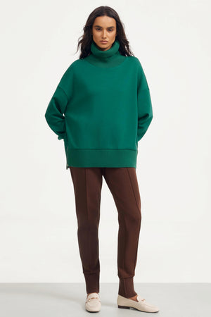The Luxe Funnel-Neck Pullover - Deep Teal