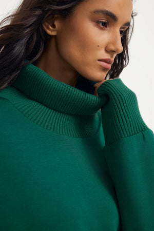 The Luxe Funnel-Neck Pullover - Deep Teal