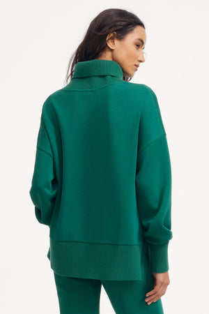 The Luxe Funnel-Neck Pullover - Deep Teal