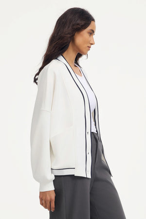 The Tailored Sports Cardigan - Soft Ivory