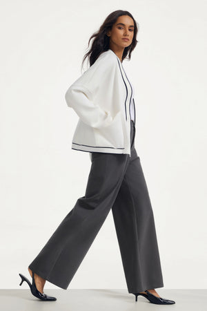 The Tailored Sports Cardigan - Soft Ivory