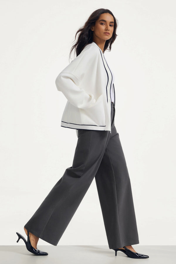 The Tailored Sports Cardigan - Soft Ivory