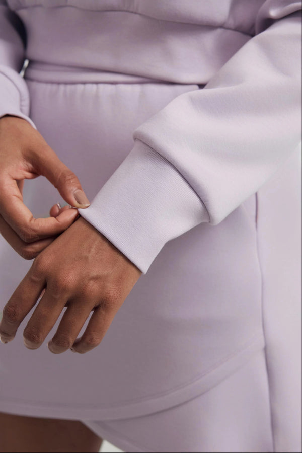 The Half-Zip Fleece Hoodie - Lavender Cloud