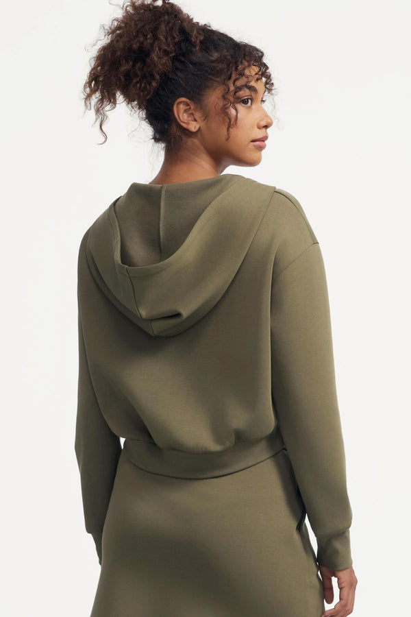 The Half-Zip Fleece Hoodie - Soft Moss