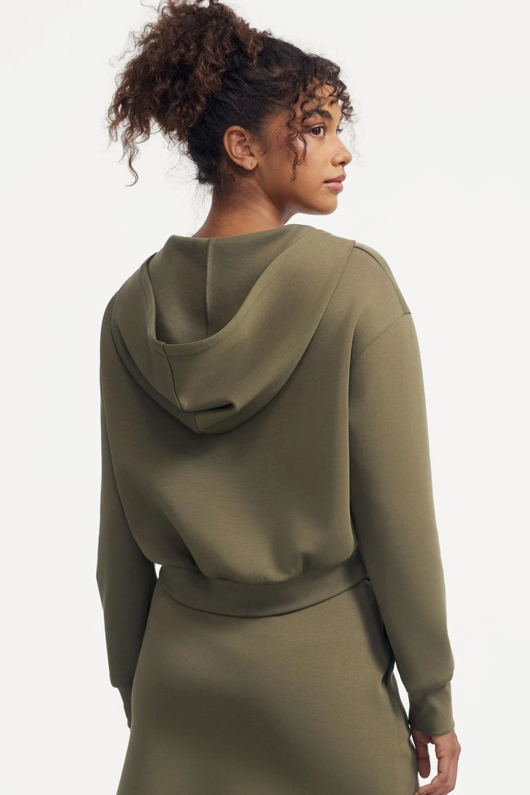 The Half-Zip Fleece Hoodie - Soft Moss