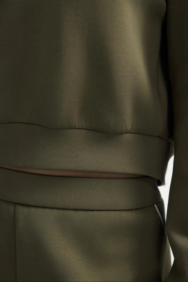 The Half-Zip Fleece Hoodie - Soft Moss