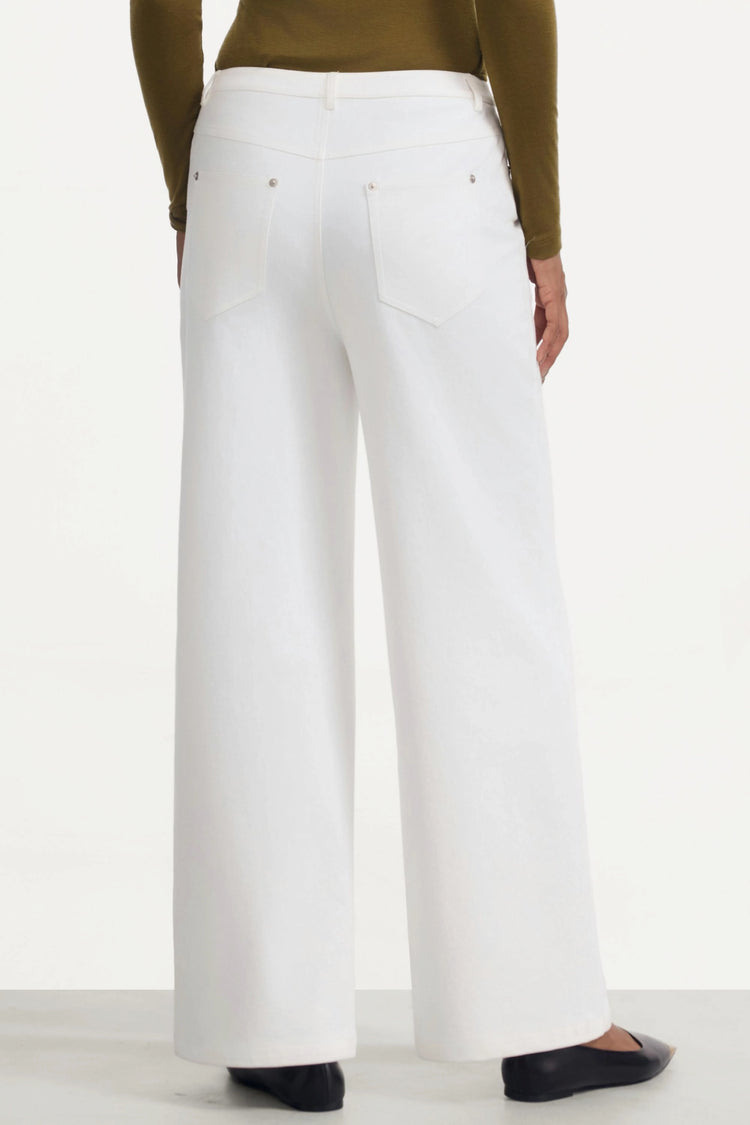White Wide-Leg Denim - Classic White