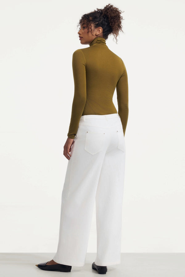White Wide-Leg Denim - Classic White