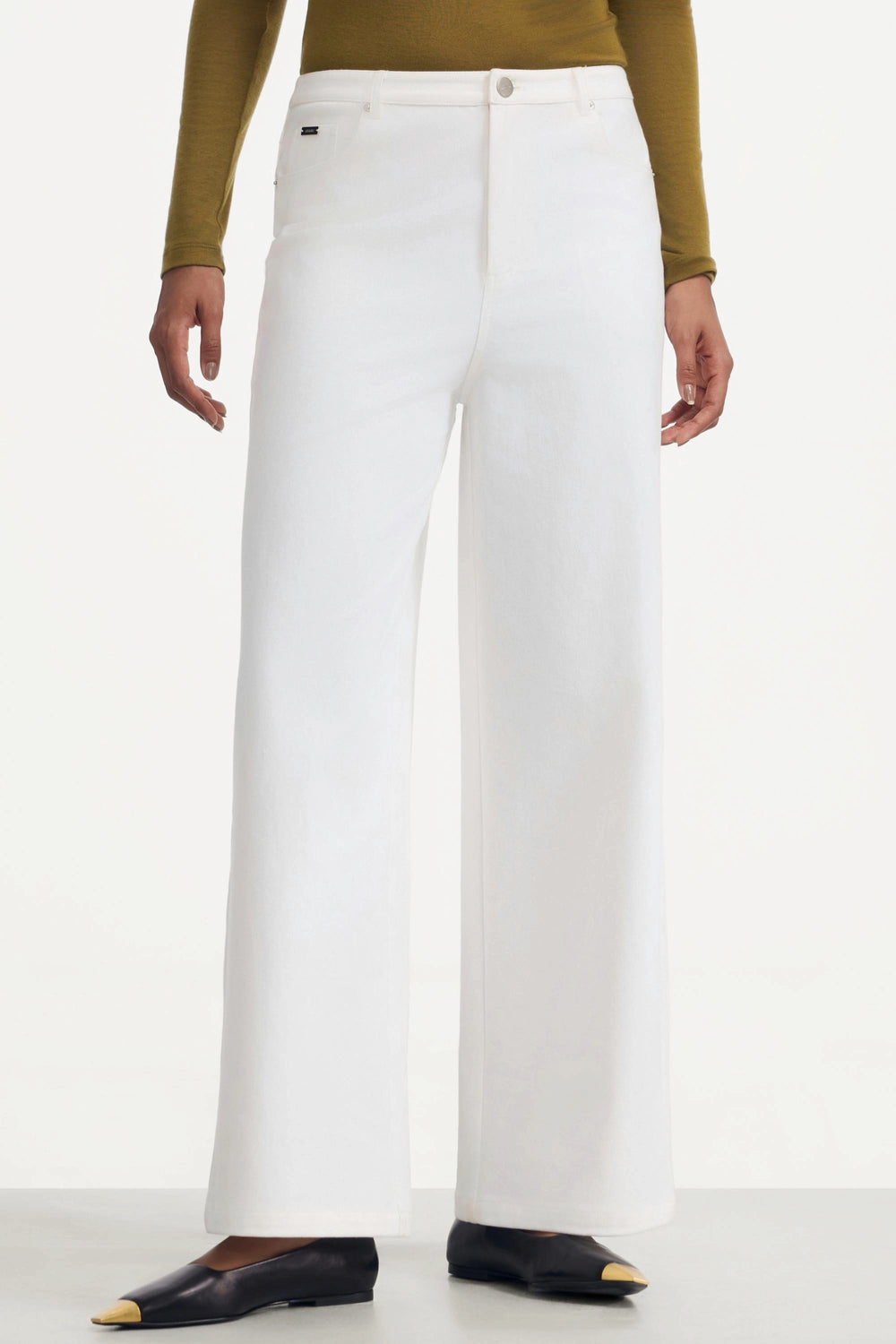 White Wide-Leg Denim - Classic White