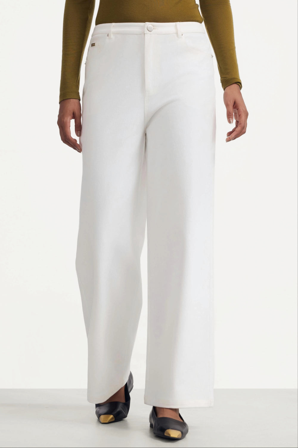 White Wide-Leg Denim - Classic White