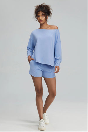The Off-Duty Boatneck Top - Powder Blue