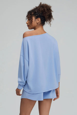 The Off-Duty Boatneck Top - Powder Blue