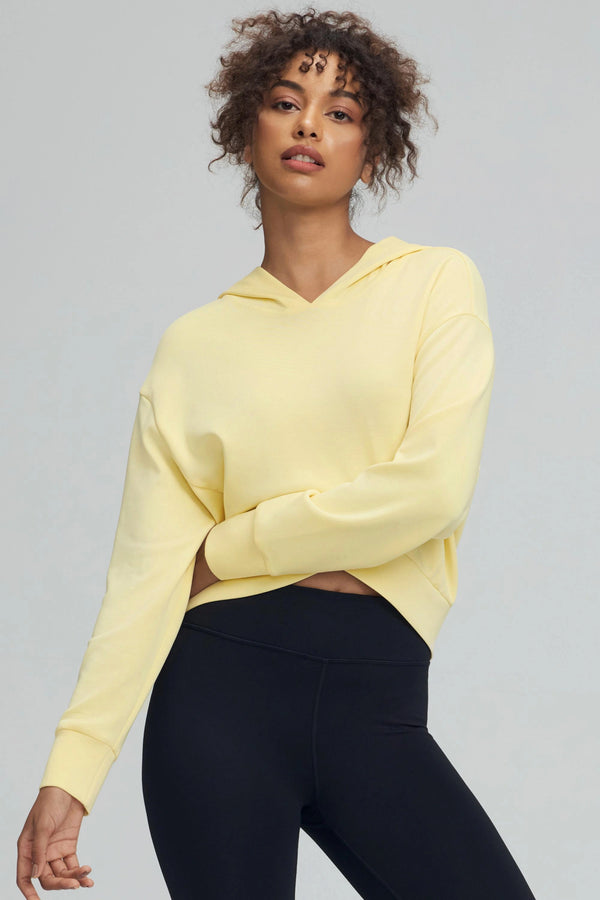 The Crossover Hem Hoodie - Lemon Custard