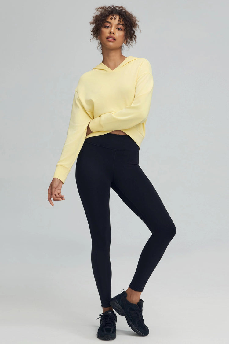 The Crossover Hem Hoodie - Lemon Custard