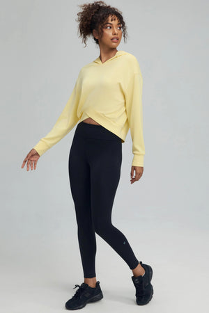 The Crossover Hem Hoodie - Lemon Custard